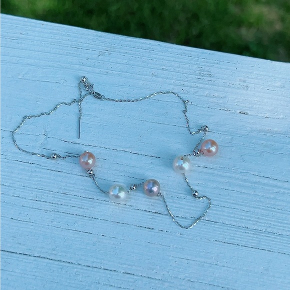 M7 Handmade S925 Freshwater Pearl Necklace two way wearing - Picture 6 of 7